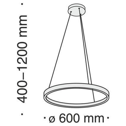 Maytoni MOD058PL-L32BS4K - LED pendel RIM LED/37W/230V 4000K diameter 60 cm guldfarvet
