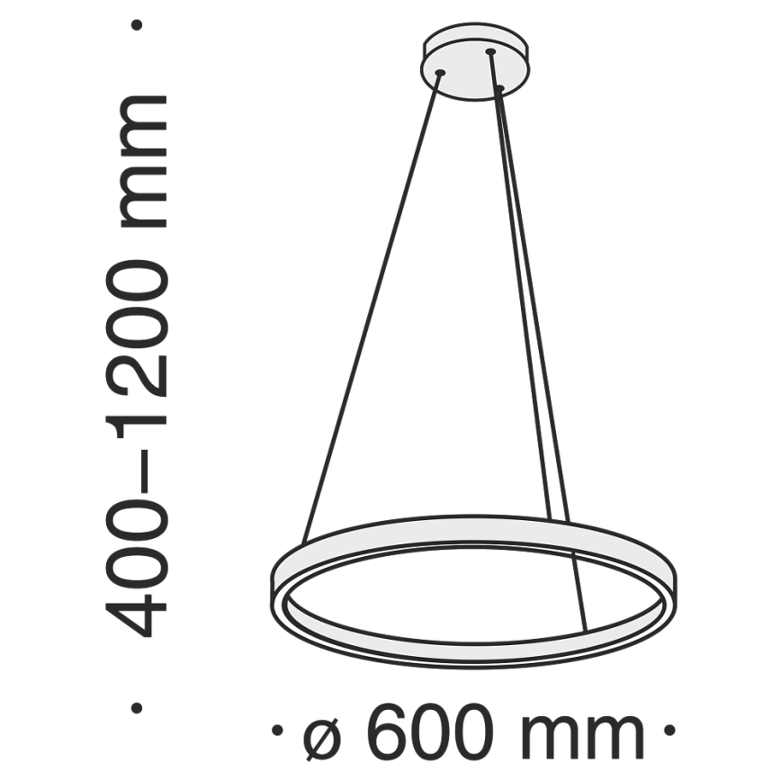 Maytoni MOD058PL-L32BS4K - LED pendel RIM LED/37W/230V 4000K diameter 60 cm guldfarvet