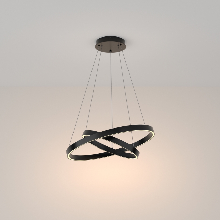 Maytoni MOD058PL-L55B3K - LED pendel RIM LED/61W/230V 3000K diameter 60 cm sort