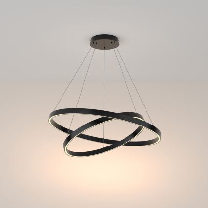 Maytoni MOD058PL-L74B3K - LED pendel RIM LED/88W/230V 3000K diameter 80 cm sort