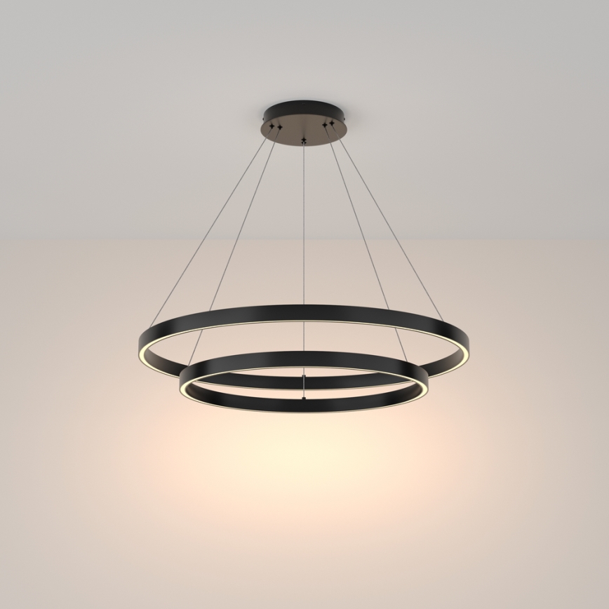 Maytoni MOD058PL-L74B3K - LED pendel RIM LED/88W/230V 3000K diameter 80 cm sort