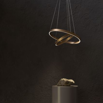 Maytoni MOD058PL-L74BS3K - LED pendel RIM LED/88W/230V 3000K diameter 80 cm guldfarvet
