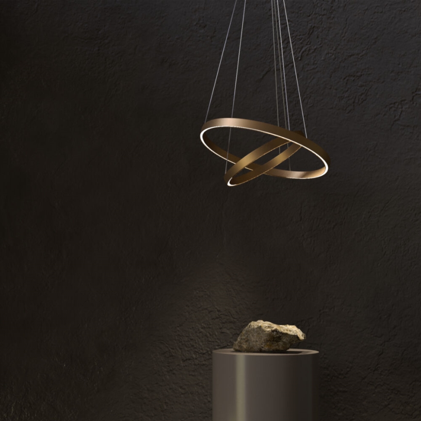 Maytoni MOD058PL-L74BS3K - LED pendel RIM LED/88W/230V 3000K diameter 80 cm guldfarvet