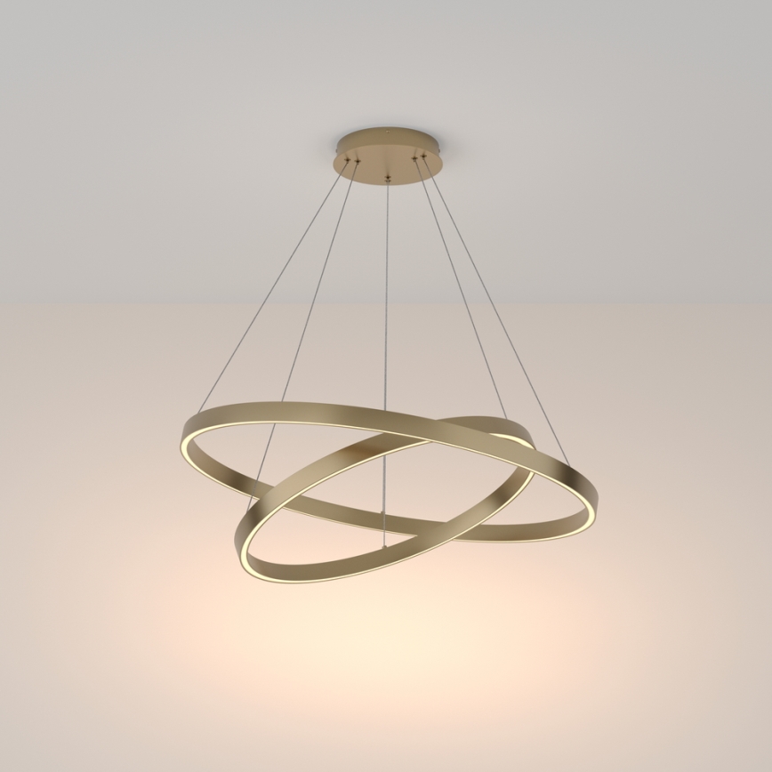 Maytoni MOD058PL-L74BS3K - LED pendel RIM LED/88W/230V 3000K diameter 80 cm guldfarvet