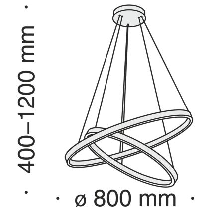 Maytoni MOD058PL-L74BS3K - LED pendel RIM LED/88W/230V 3000K diameter 80 cm guldfarvet
