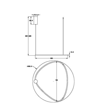 Maytoni MOD072PL-L36BSK1 - LED pendel GLINT LED/36W/230V guldfarvet diameter 80 cm