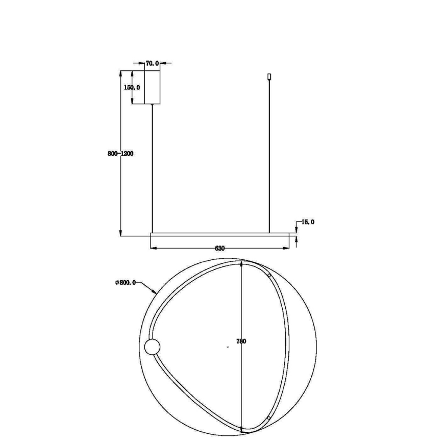 Maytoni MOD072PL-L36BSK1 - LED pendel GLINT LED/36W/230V guldfarvet diameter 80 cm