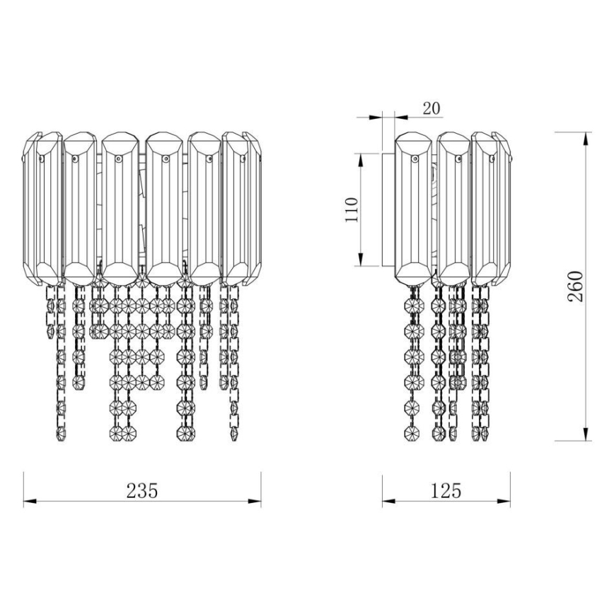 Maytoni MOD097WL-02CH - Væglampe HAIL 2xE14/40W/230V skinnende krom