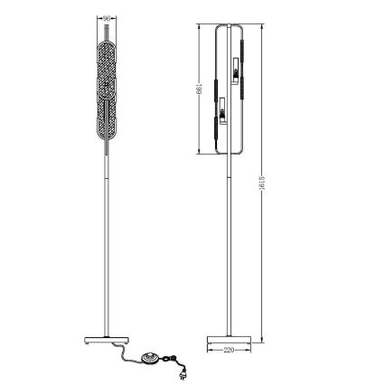 Maytoni MOD099FL-02G - Gulvlampe MARMO 2xG9/40W/230V