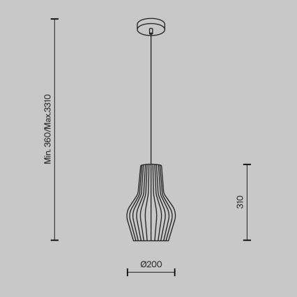 Maytoni MOD191PL-01W - Pendel ROOTS 1xE27/40W/230V diameter 20 cm beige