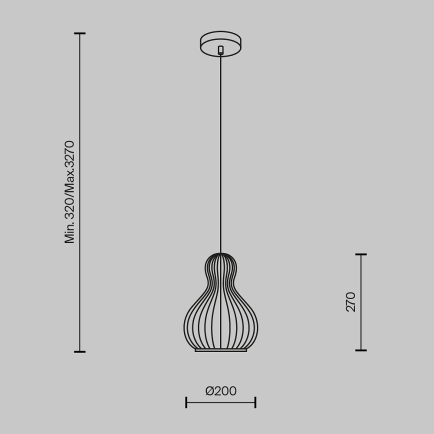 Maytoni MOD192PL-01W - Pendel ROOTS 1xE27/40W/230V diameter 20 cm beige
