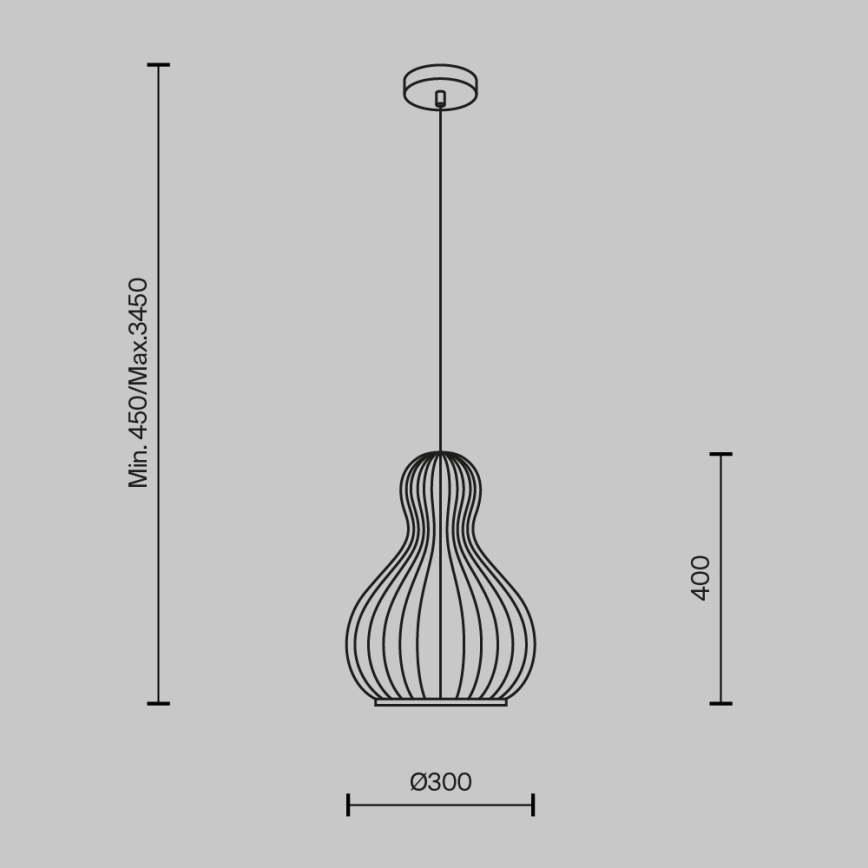 Maytoni MOD192PL-01W1 - Pendel ROOTS 1xE27/40W/230V diameter 30 cm beige