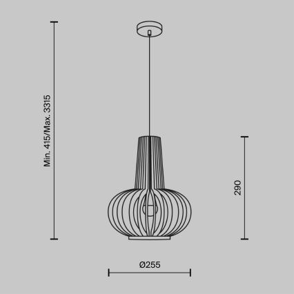 Maytoni MOD193PL-01W - Pendel ROOTS 1xE27/40W/230V diameter 22,5 cm beige