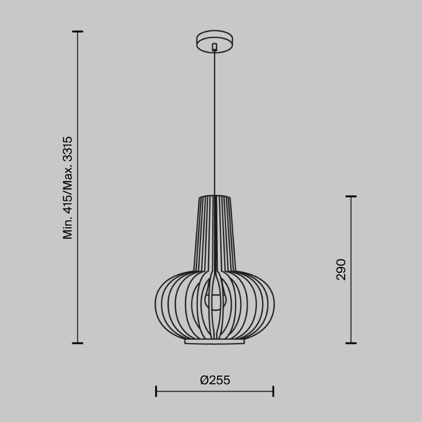 Maytoni MOD193PL-01W - Pendel ROOTS 1xE27/40W/230V diameter 22,5 cm beige