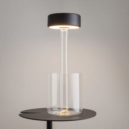 Maytoni MOD229TL-L3B3K1 - Bærbar LED  bordlampe dæmpbar og genopladelig LED/3W/5V 2200-4000K sort/transparent