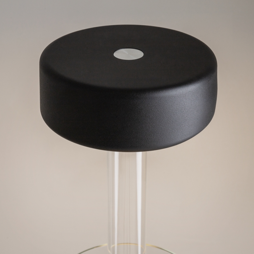 Maytoni MOD229TL-L3B3K1 - Bærbar LED  bordlampe dæmpbar og genopladelig LED/3W/5V 2200-4000K sort/transparent