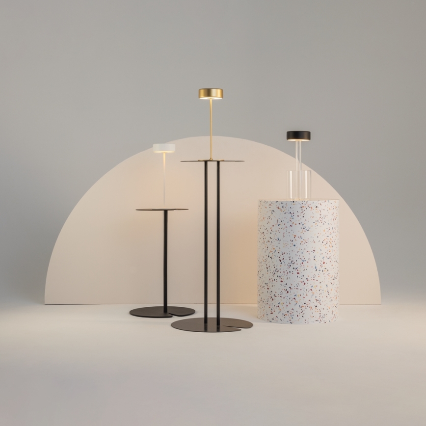 Maytoni MOD229TL-L3B3K1 - Bærbar LED  bordlampe dæmpbar og genopladelig LED/3W/5V 2200-4000K sort/transparent