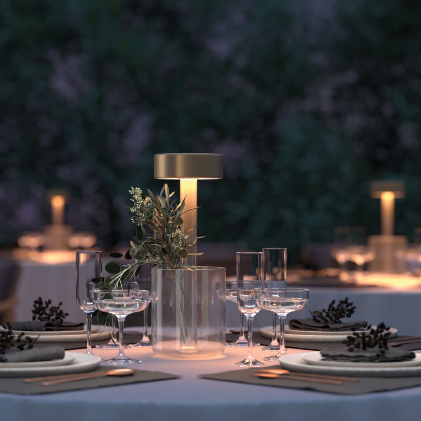 Maytoni MOD229TL-L3G3K1 - LED bordlampe dæmpbar og genopladelig LED/3W/5V 2200-4000K guldfarvet/transparent