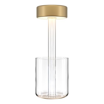 Maytoni MOD229TL-L3G3K1 - Bærbar LED bordlampe dæmpbar og genopladelig LED/3W/5V 2200-4000K guldfarvet/transparent