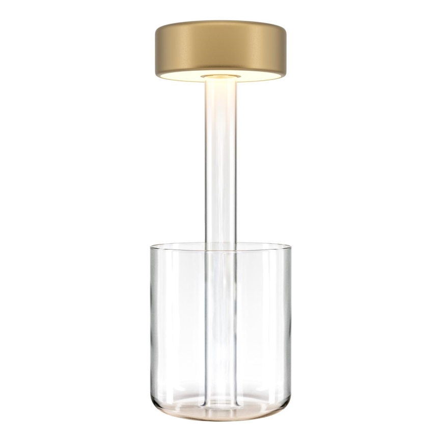 Maytoni MOD229TL-L3G3K1 - LED bordlampe dæmpbar og genopladelig LED/3W/5V 2200-4000K guldfarvet/transparent