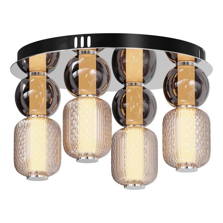 Maytoni MOD273CL-L60CH3K - LED loftlampe DROP 4xLED/15W/230V diameter 43 cm skinnende krom
