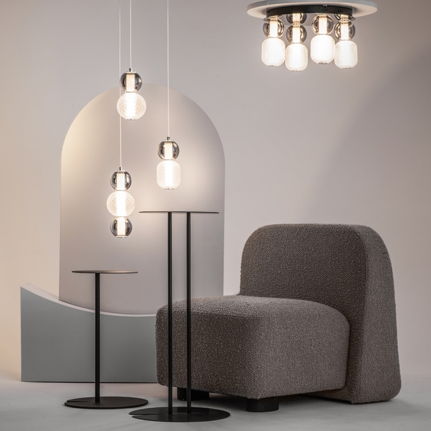 Maytoni MOD273CL-L60CH3K - LED loftlampe DROP 4xLED/15W/230V diameter 43 cm skinnende krom