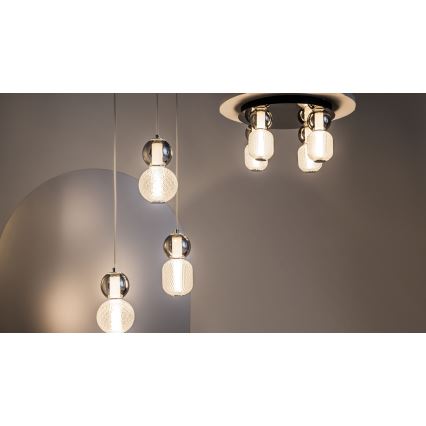 Maytoni MOD273CL-L60CH3K - LED loftlampe DROP 4xLED/15W/230V diameter 43 cm skinnende krom