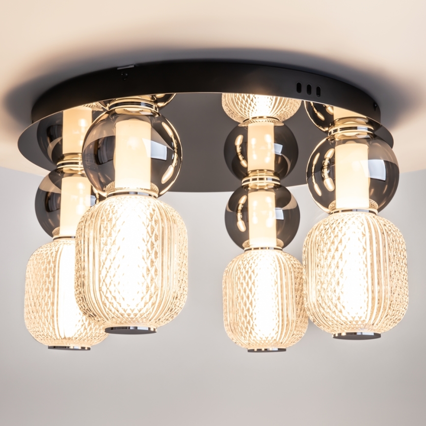 Maytoni MOD273CL-L60CH3K - LED loftlampe DROP 4xLED/15W/230V diameter 43 cm skinnende krom