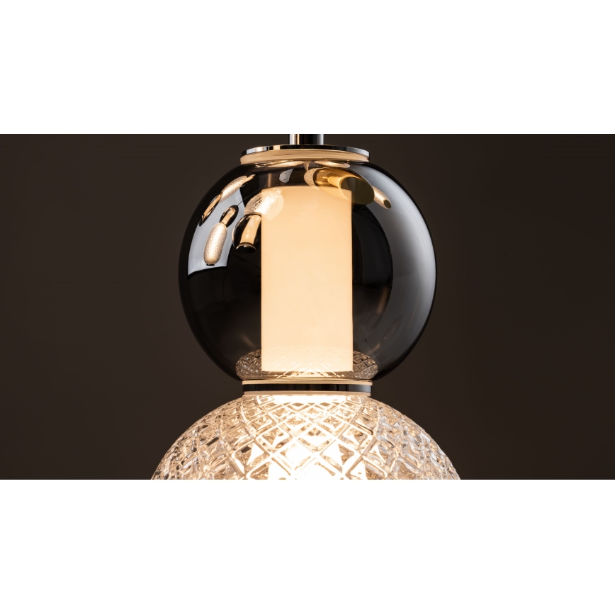 Maytoni MOD273CL-L60CH3K - LED loftlampe DROP 4xLED/15W/230V diameter 43 cm skinnende krom