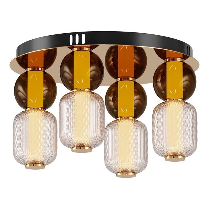 Maytoni MOD273CL-L60G3K - LED loftlampe DROP 4xLED/15W/230V diameter 43 cm guldfarvet