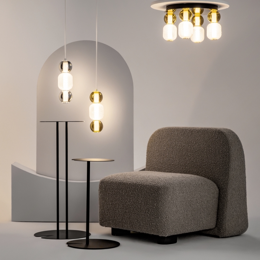Maytoni MOD273CL-L60G3K - LED loftlampe DROP 4xLED/15W/230V diameter 43 cm guldfarvet