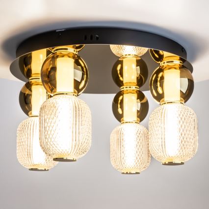 Maytoni MOD273CL-L60G3K - LED loftlampe DROP 4xLED/15W/230V diameter 43 cm guldfarvet