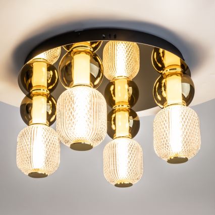 Maytoni MOD273CL-L60G3K - LED loftlampe DROP 4xLED/15W/230V diameter 43 cm guldfarvet