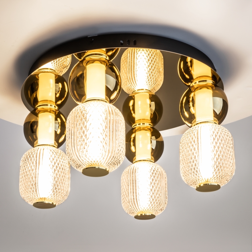 Maytoni MOD273CL-L60G3K - LED loftlampe DROP 4xLED/15W/230V diameter 43 cm guldfarvet