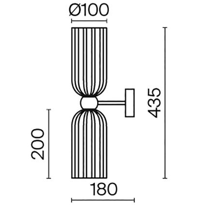 Maytoni MOD302WL-02GR - Væglampe ANTIC 2xE14/40W/230V guldfarvet/grå