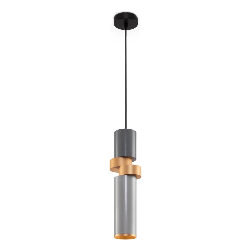 Maytoni MOD303PL-01CFL2 - Pendel PALETTE 1xGU10/40W/230V grå/guldfarvet