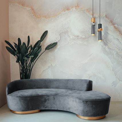 Maytoni MOD303PL-01CFL2 - Pendel PALETTE 1xGU10/40W/230V grå/guldfarvet