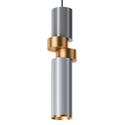 Maytoni MOD303PL-01CFL2 - Pendel PALETTE 1xGU10/40W/230V grå/guldfarvet
