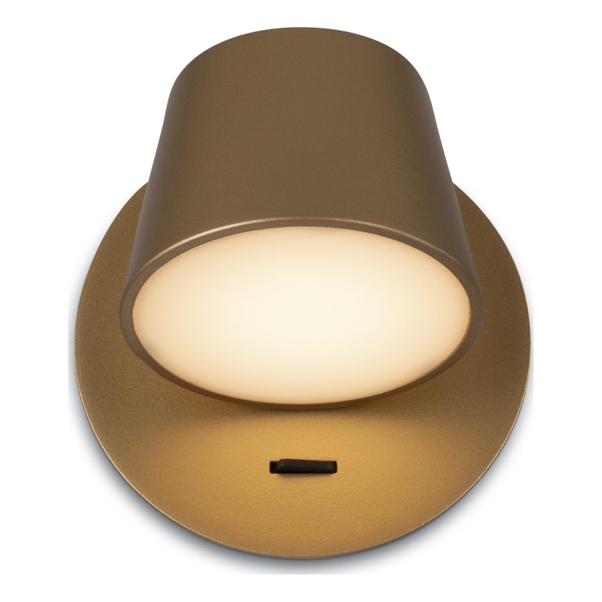 Maytoni MOD421WL-L6BS3K - LED væglampe PIXEL LED/7W/230V 3000K guldfarvet