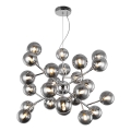 Maytoni MOD545PL-24CH - Lysekrone med wireophæng DALLAS 24xG9/28W/230V røgfarvet