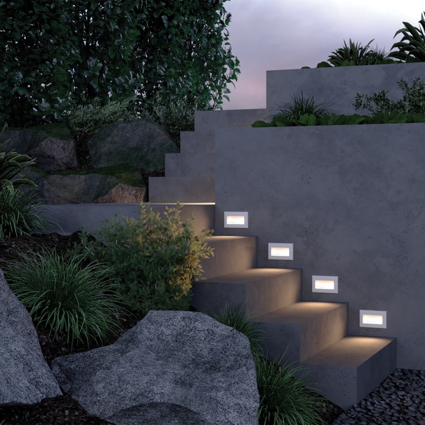 Maytoni O045SL-L3W3K - Udendørs LED indbygningslampe BOSCA LED/3W/230V 3000K IP65 hvid