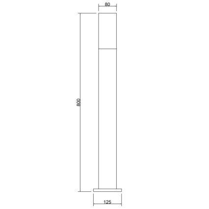 Maytoni O418FL-01GR1 - Udendørslampe WILLIS 1xE27/60W/230V 80 cm IP54 antracit