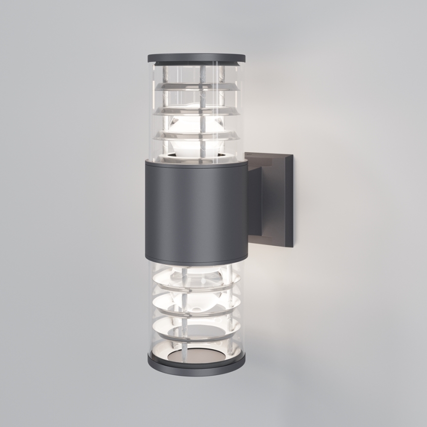 Maytoni O576WL-02GR - Udendørs væglampe BRONX 2xE27/60W/230V IP54 antracit