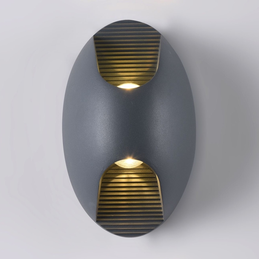 Maytoni O594WL-L6GR - Udendørs LED væglampe TIMES SQUARE LED/6W/230V IP65 antracit