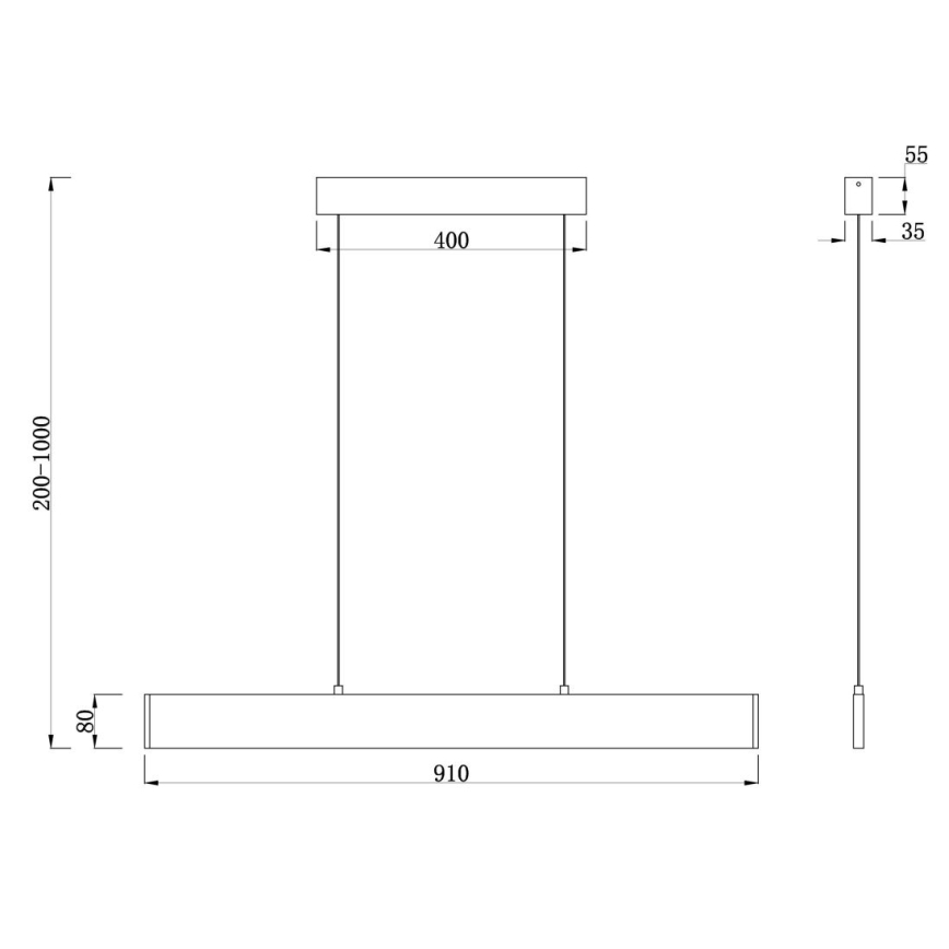 Maytoni P010PL-L23B4K - LED pendel STEP LED/23W/230V 4000K 91 cm sort