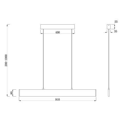 Maytoni P010PL-L23G3K - LED pendel STEP LED/23W/230V 3000K 91 cm guldfarvet