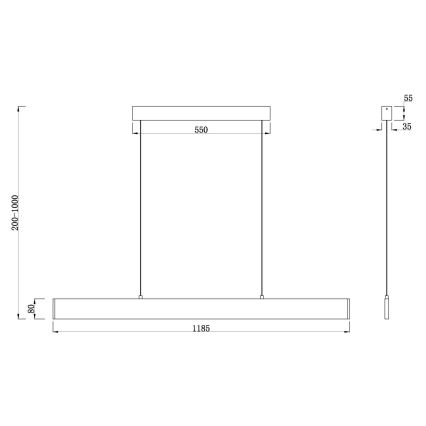 Maytoni P010PL-L30W4K - LED pendel STEP LED/30W/230V 4000K 118,5 cm hvid