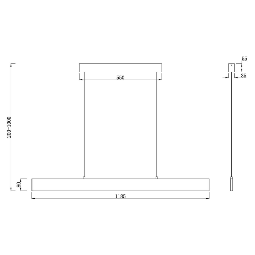 Maytoni P010PL-L30W4K - LED pendel STEP LED/30W/230V 4000K 118,5 cm hvid