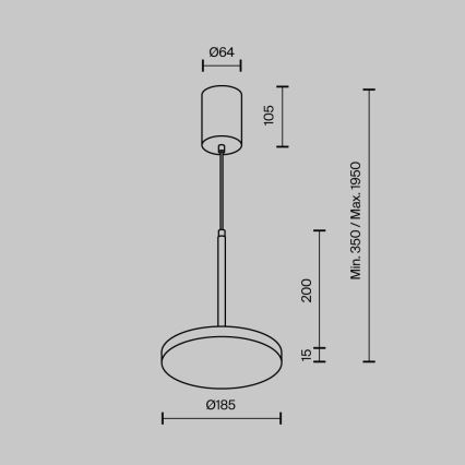 Maytoni P076PL-L12W3K-B - LED pendel PLATO LED/12W/230V 3000K sort