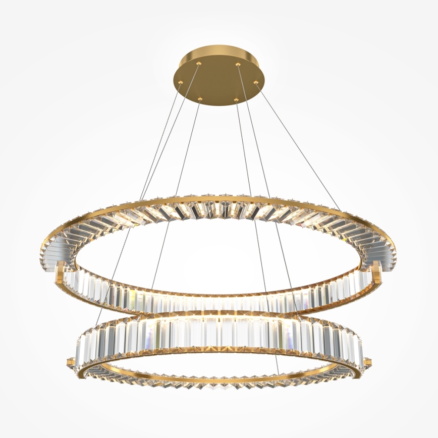 Maytoni P097PL-L90G4K - LED pendel KRONE LED/90W/230V CRI 90 diameter 80,5 cm guldfarvet